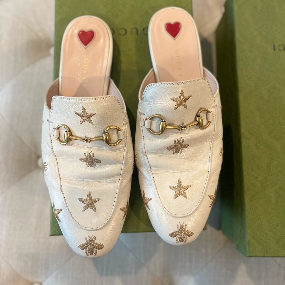 COPY - Gucci slides Gold star bumble bee size 38